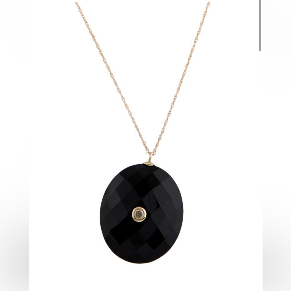 14K Diamond & Quartz Pendant Necklace
